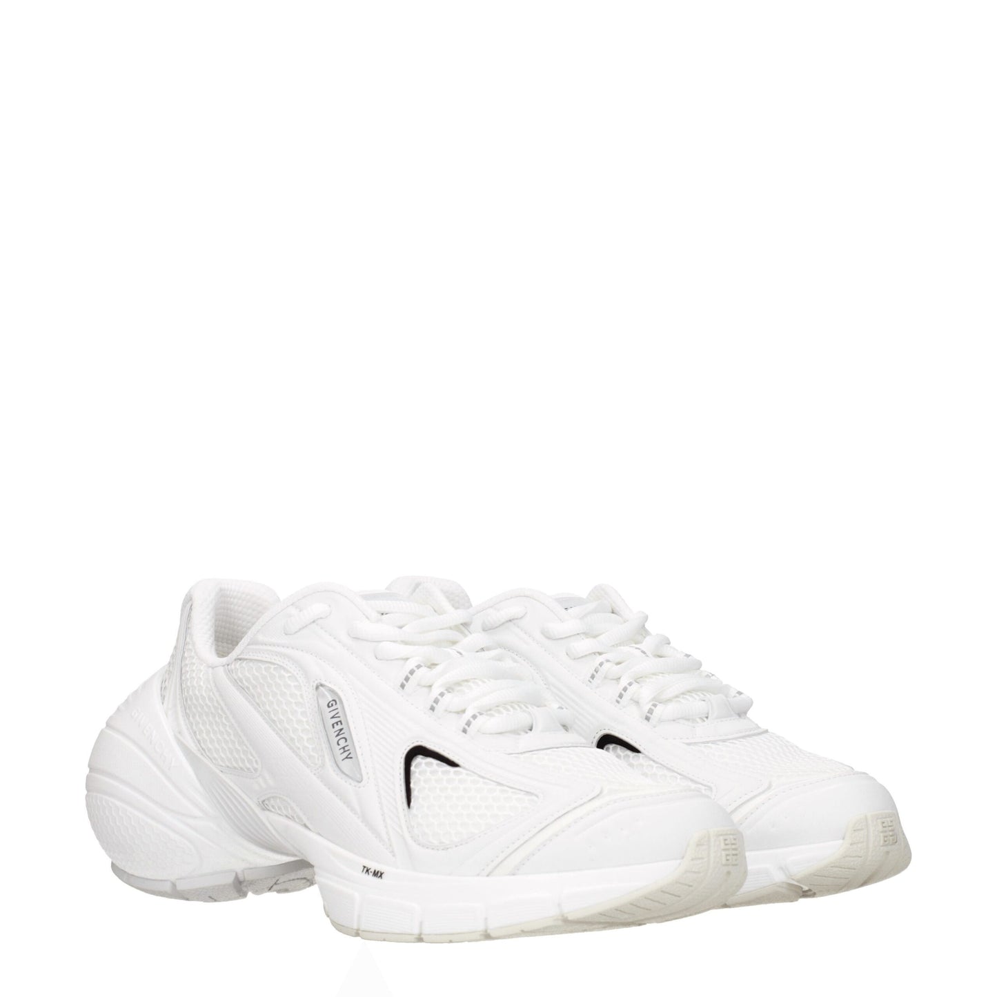 White Fabric Athletic Sneakers