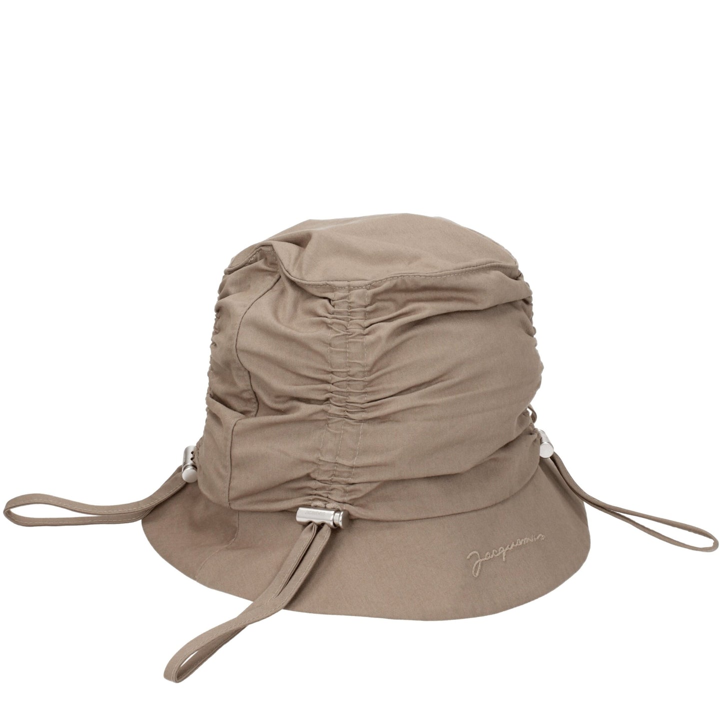 Beige Cotton Bucket Hat