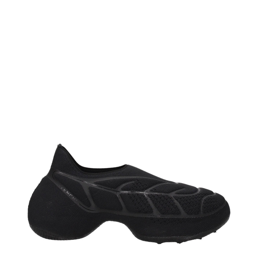Black Fabric Slip-On Loafers