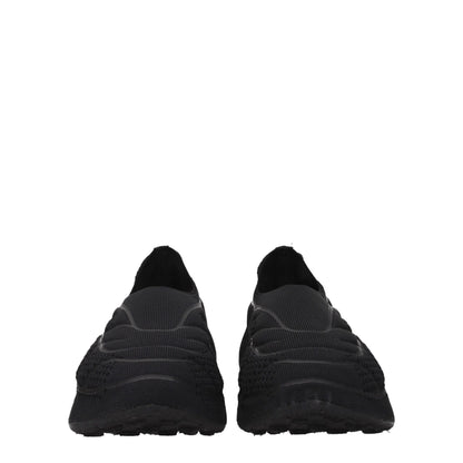 Black Fabric Slip-On Loafers