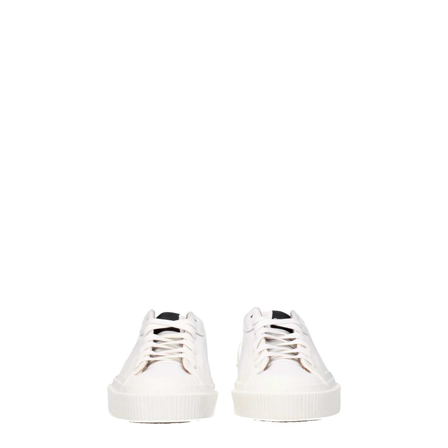 White Leather Low Top Sneakers