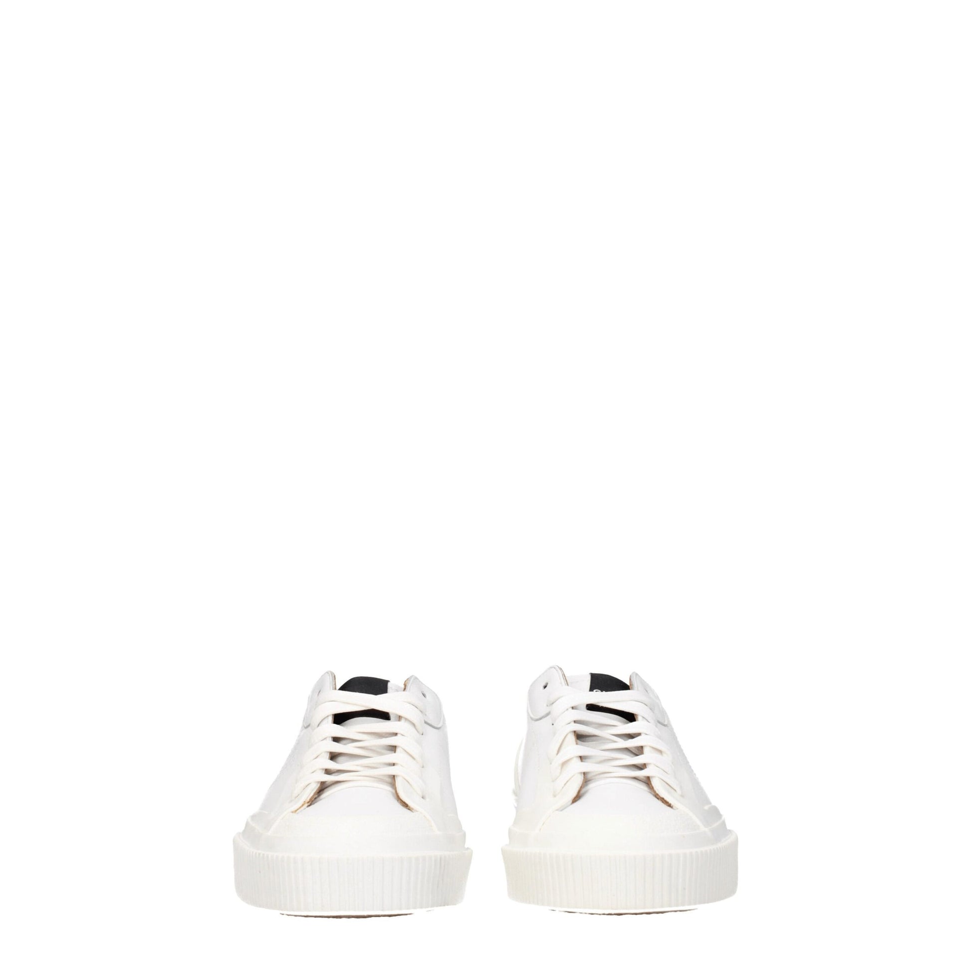White Leather Low Top Sneakers