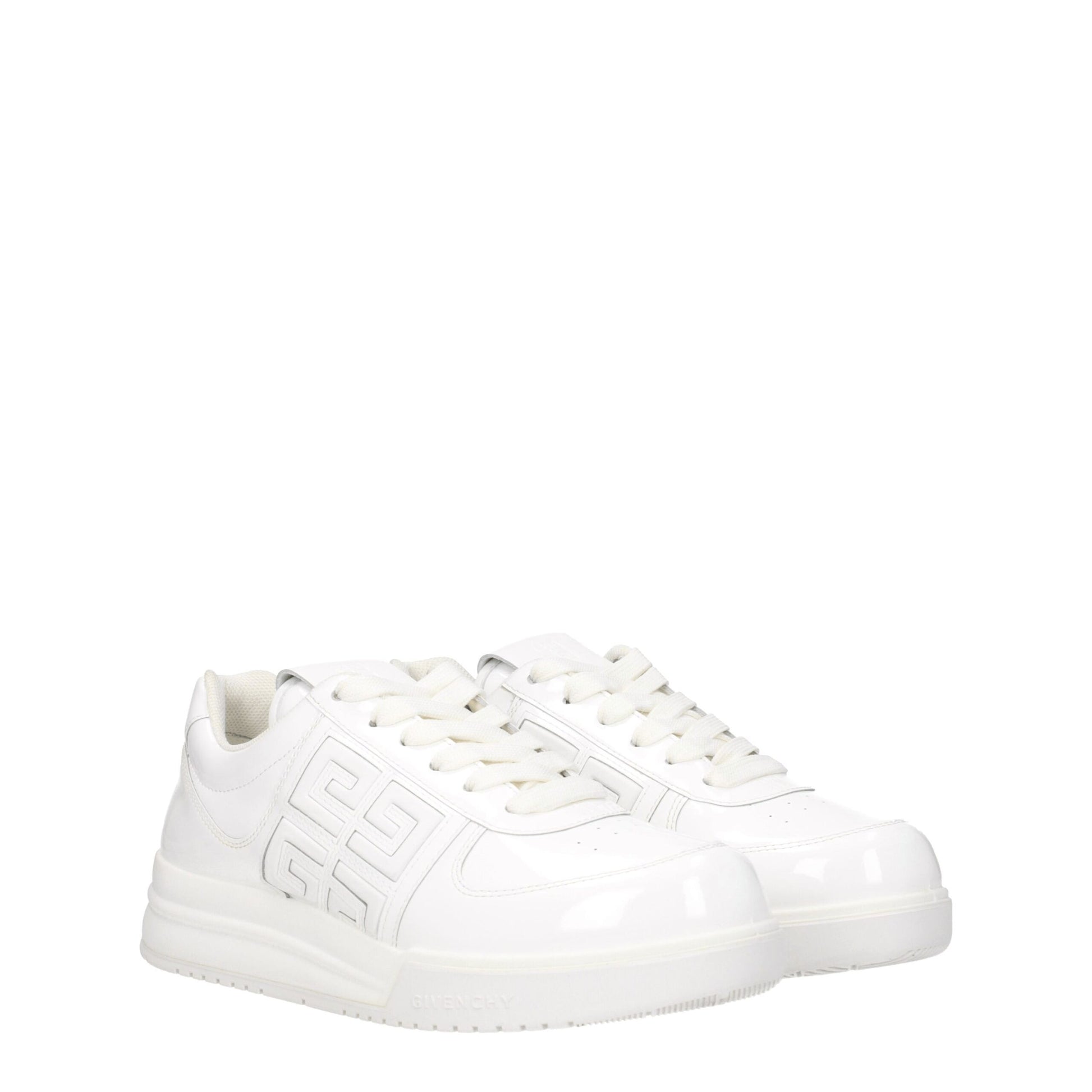 White Leather Low Top Sneakers