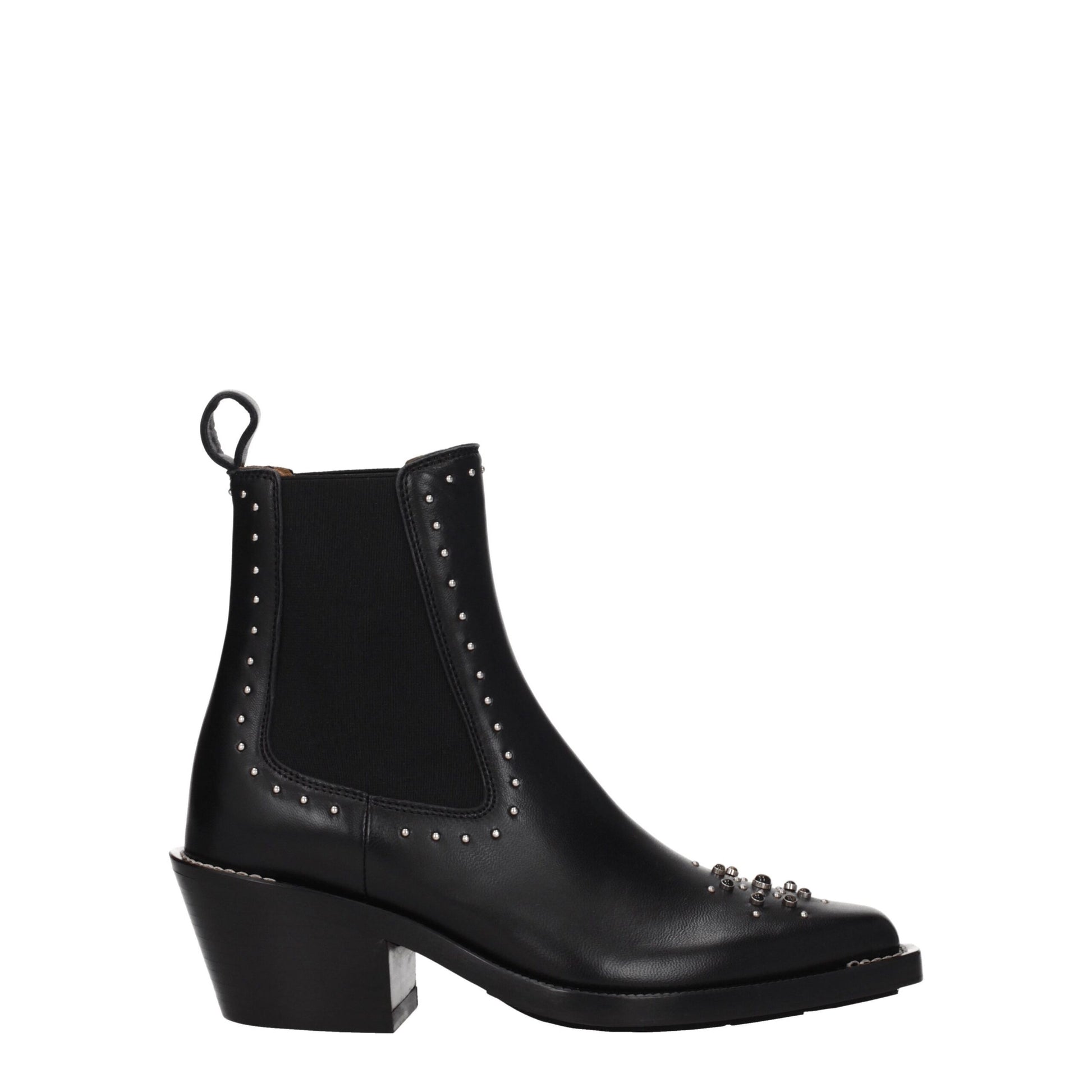 Black Leather Ankle Boots
