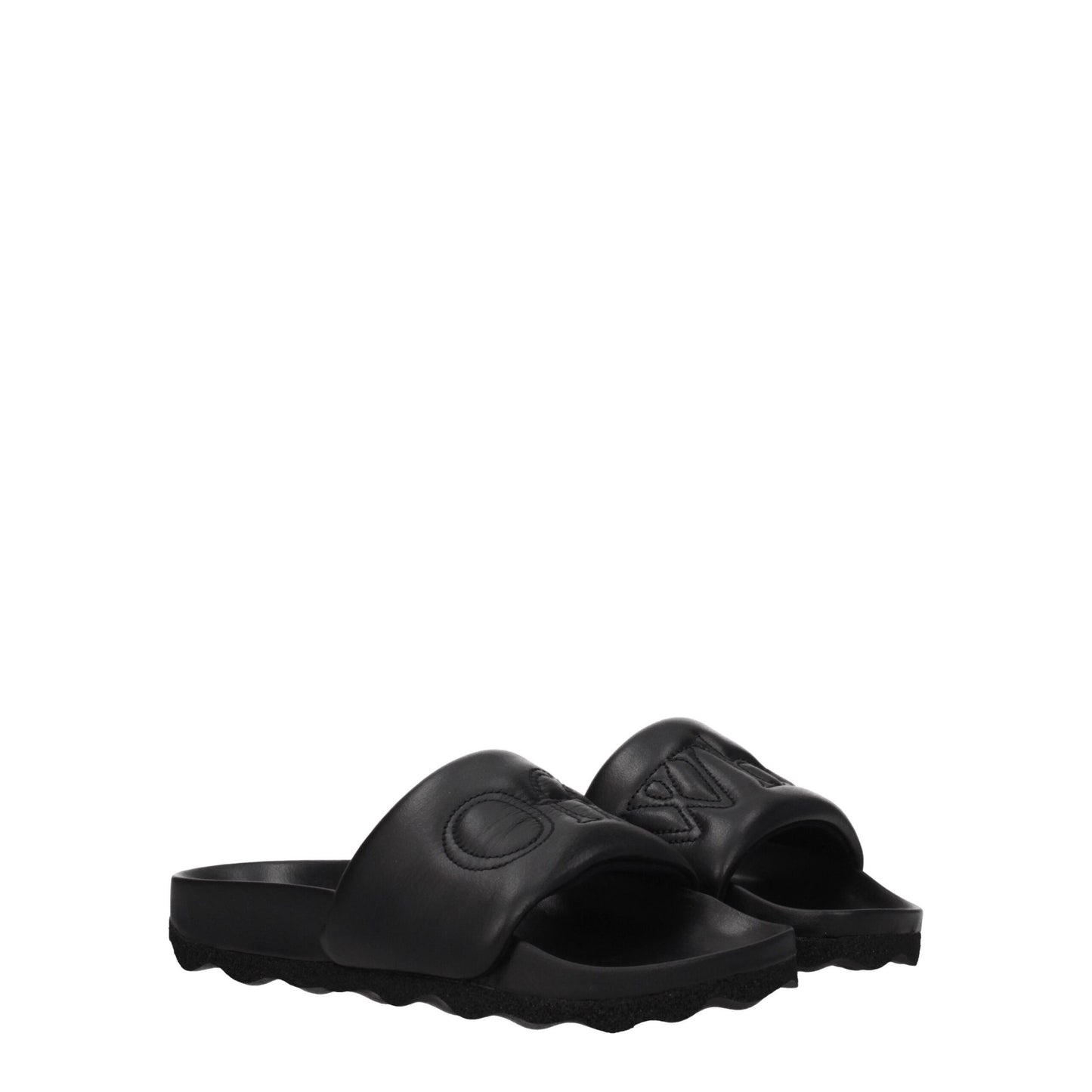 Black Leather Slippers