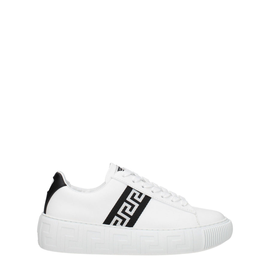 White Leather Low Top Sneakers
