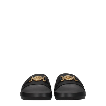 Black Leather Slippers