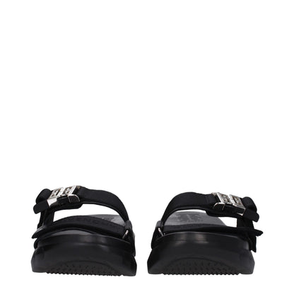 Black Fabric Slippers