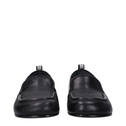Black Leather Slip-On Loafers