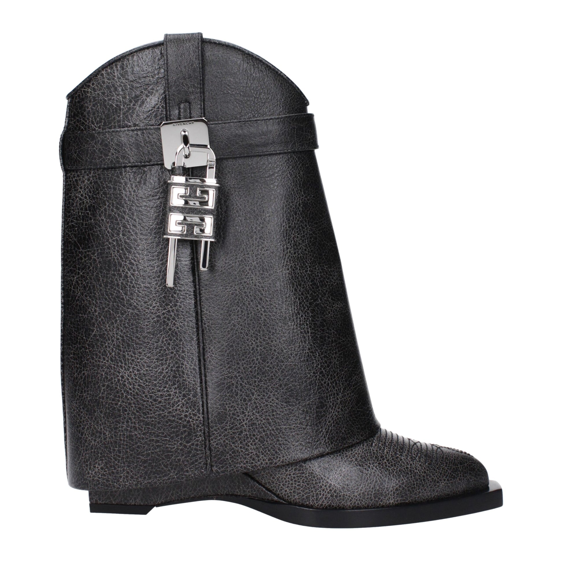 Black Leather Ankle Boots