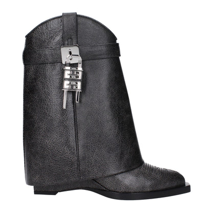 Black Leather Ankle Boots