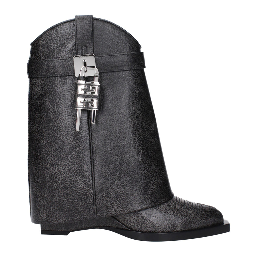 Black Leather Ankle Boots