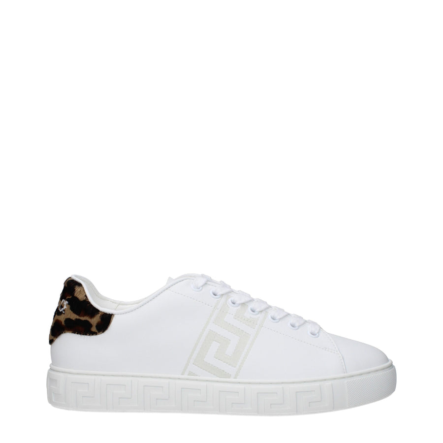 White Leather Low Top Sneakers
