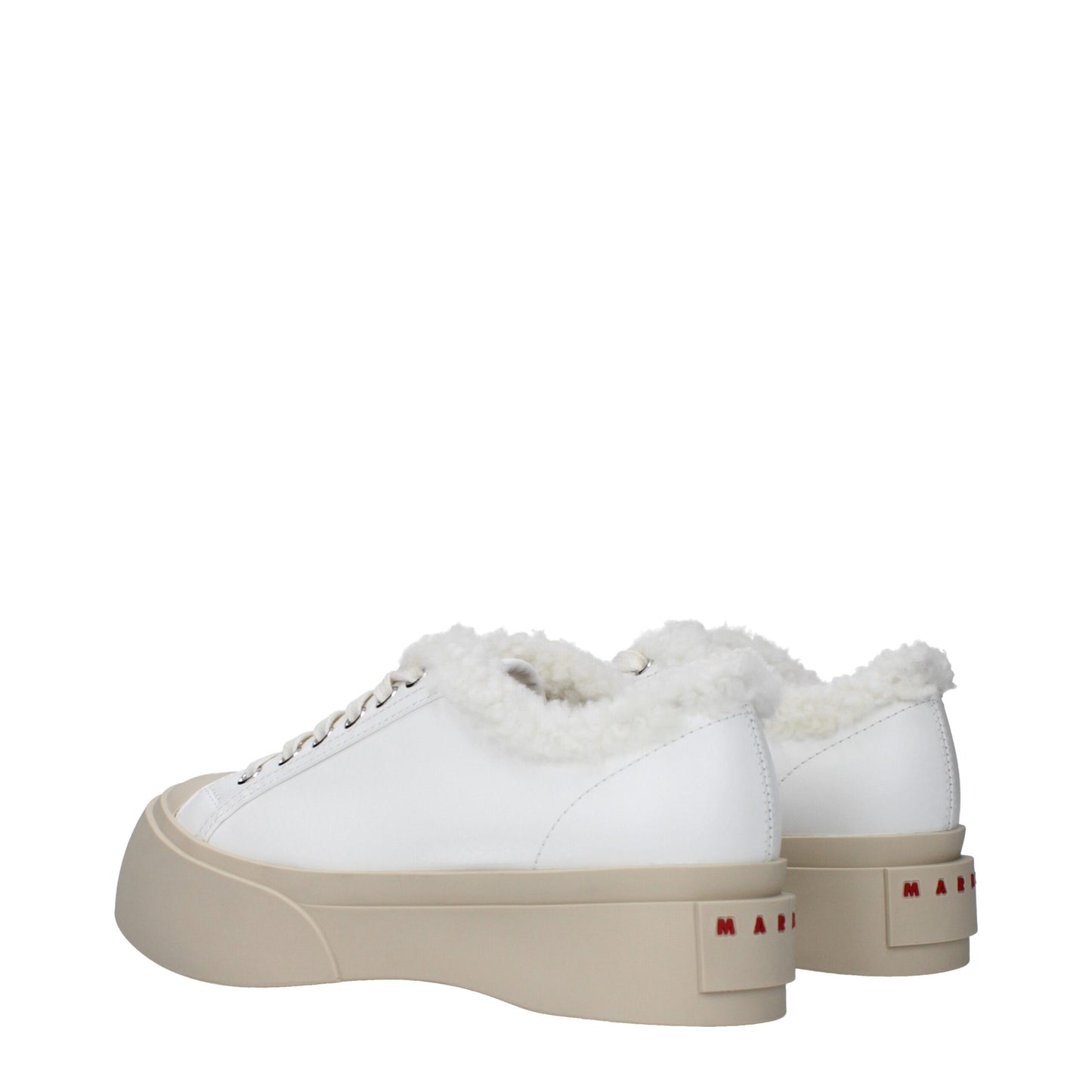 White Leather Low Top Sneakers
