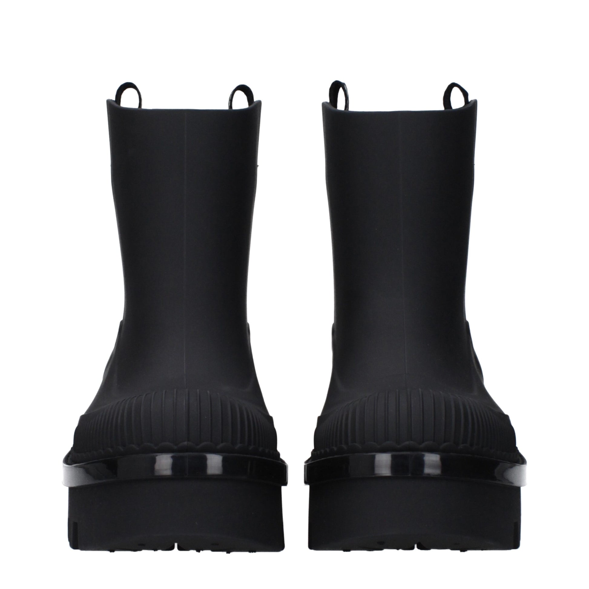 Black Cotton Ankle Boots