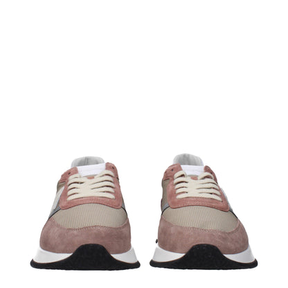 Beige Fabric Low Top Sneakers