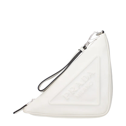 White Leather Clutch Bag