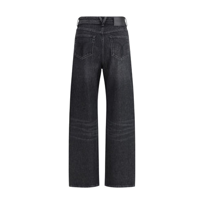 Black Cotton Relaxed Fit Jeans