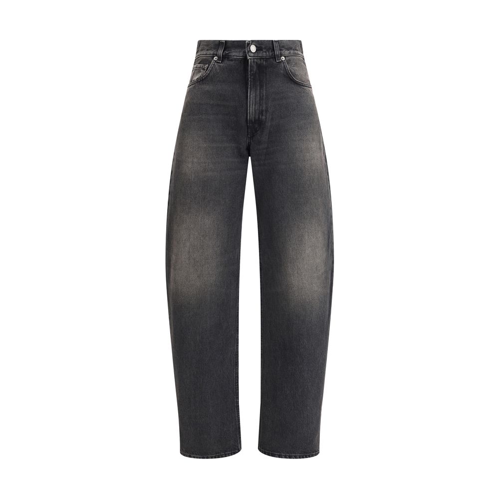 Black Cotton Relaxed Fit Jeans