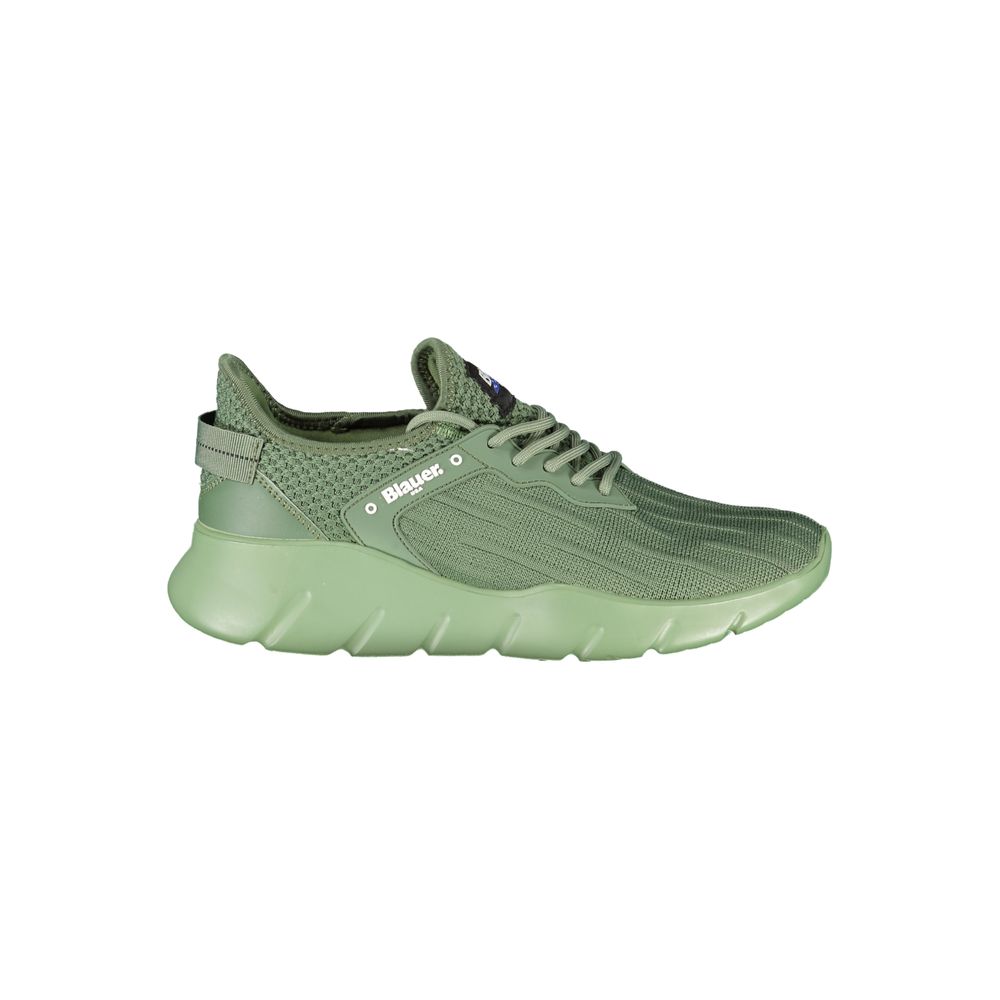 Green Polyester Men Sneaker