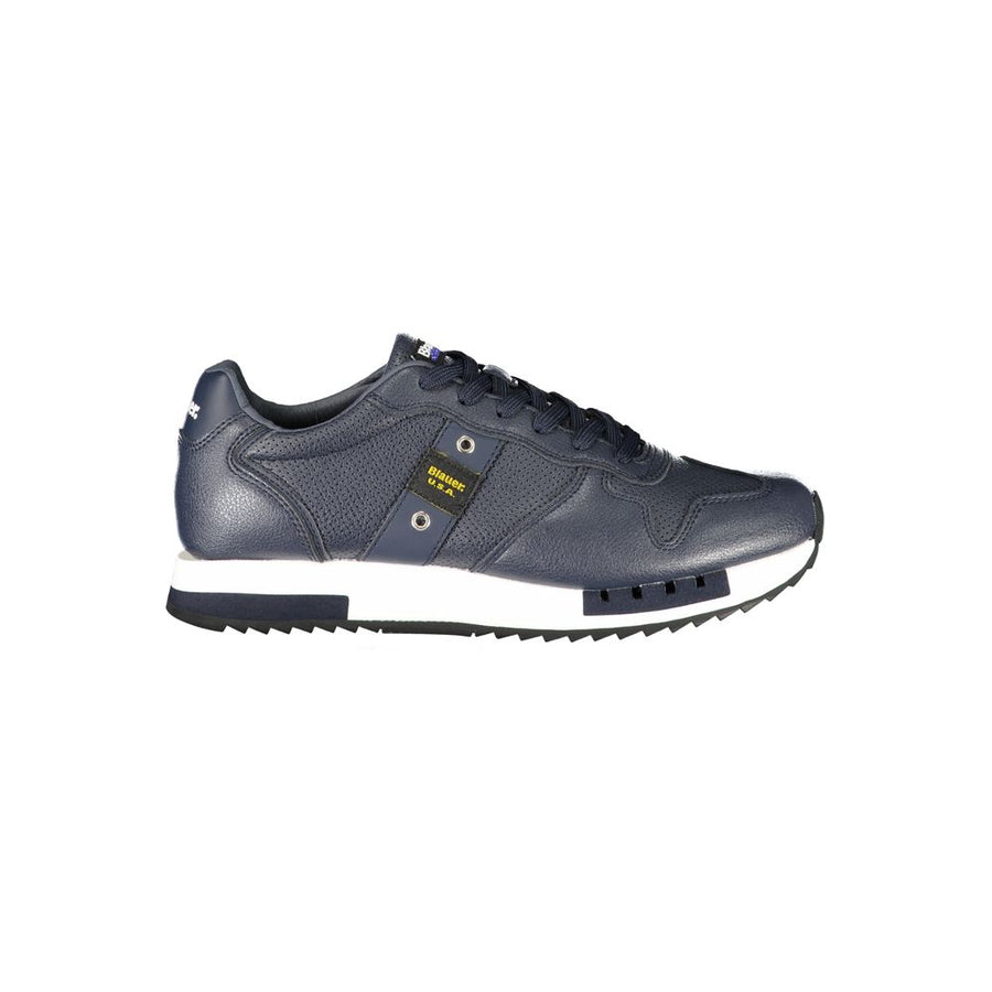 Blue Leather Men Sneaker