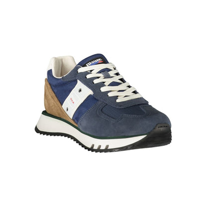 Blue Leather Men Sneaker