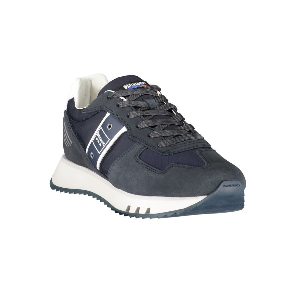 Blue Leather Men Sneaker