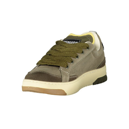 Green Leather Men Sneaker