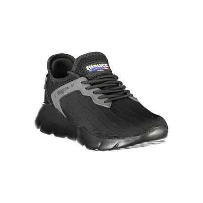 Black Polyester Men Sneaker