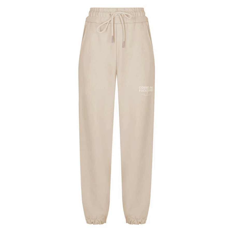Beige Cotton Women Sweatpant