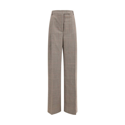 Beige Fleece Wool Casual Pants