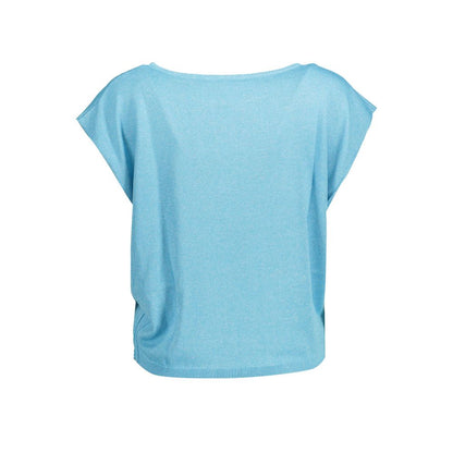 Blue Polyester Women T-Shirt