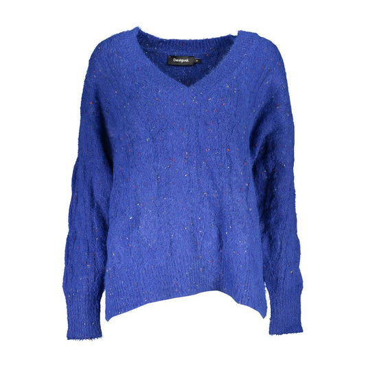 Blue Polyester Sweater