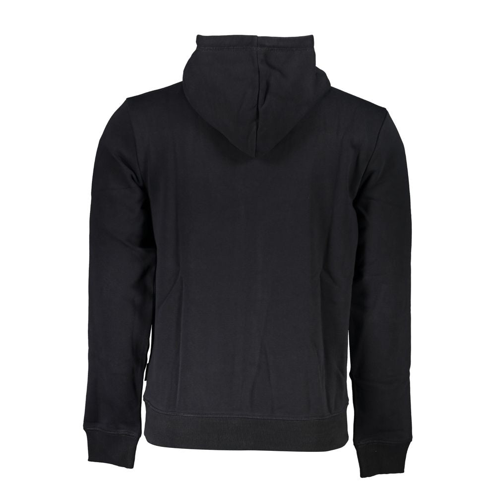 Black Cotton Men's Hooded Sweater