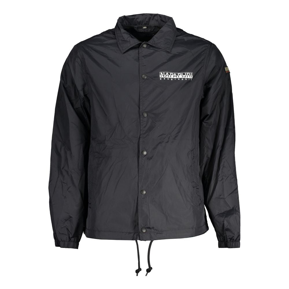 Black Polyester Men Jacket