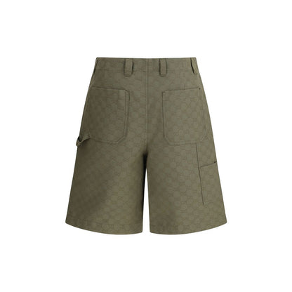 Green Cotton Bermuda Shorts