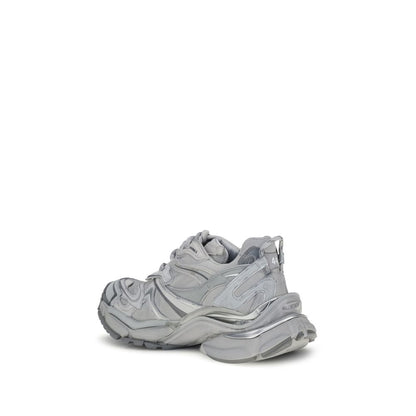 Gray Polyester Platform Sneakers