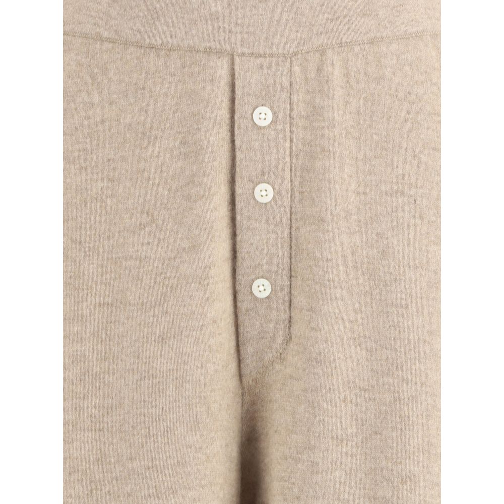 Beige Cashmere Casual Pants