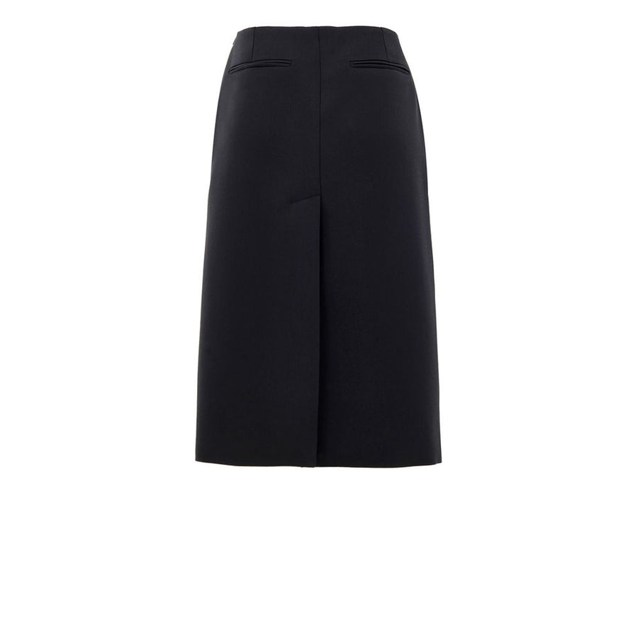 Black Wool Midi Skirt