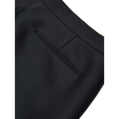 Black Cotton Casual Pants