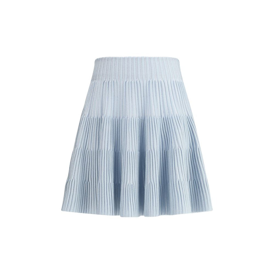 Light Blue Viscose Mini Skirt