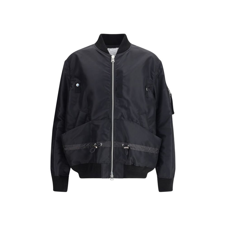 Black Nylon Bomber