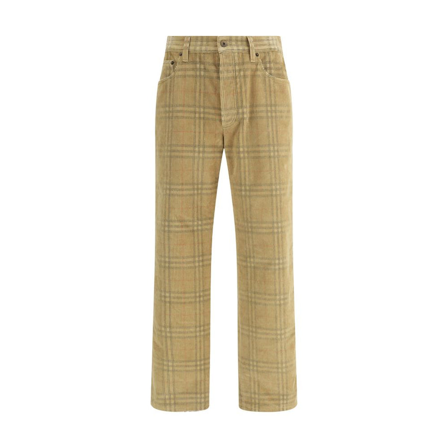 Brown Cotton Casual Pants