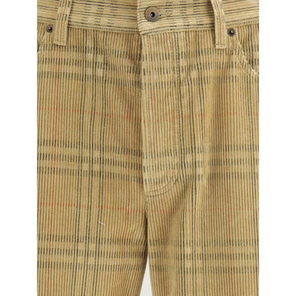 Brown Cotton Casual Pants