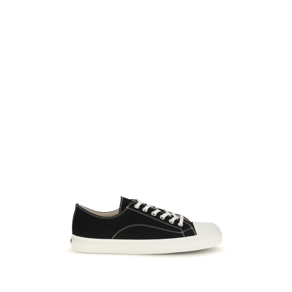 Black Cotton Low Top Sneakers