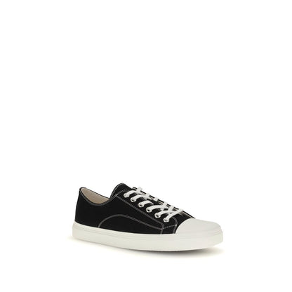 Black Cotton Low Top Sneakers