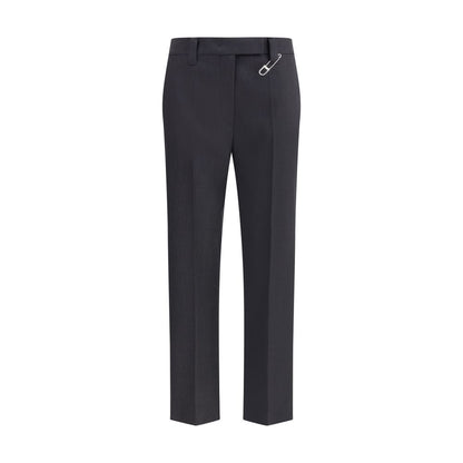 Gray Fleece Wool Dress Pants