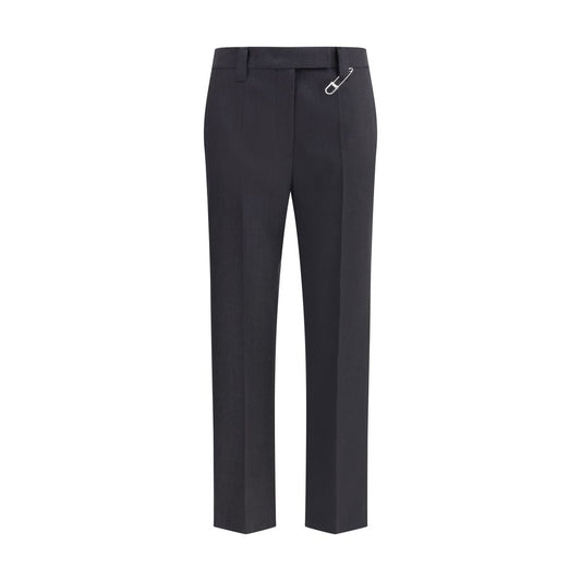Gray Fleece Wool Dress Pants