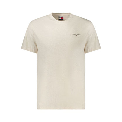 Beige Cotton Men T-Shirt