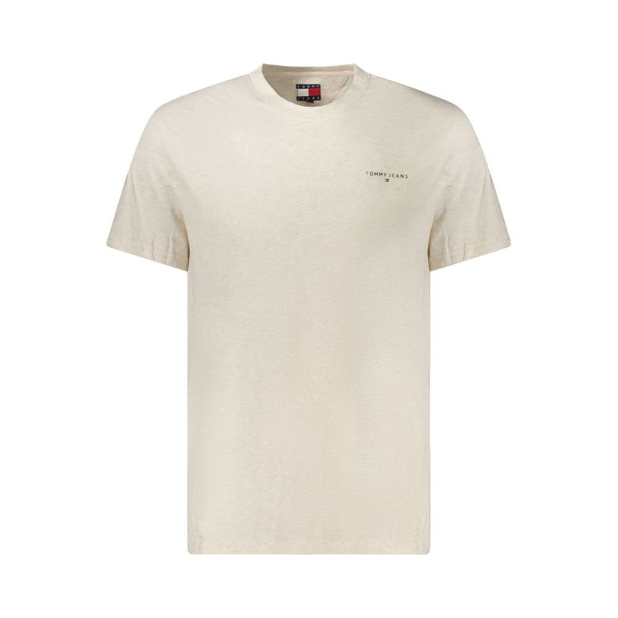 Beige Cotton Men T-Shirt
